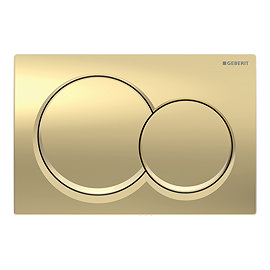 Geberit Alpha01 Round Dual Flush Plate - Brass-coloured