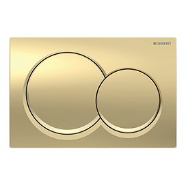 Geberit Alpha01 Round Dual Flush Plate - Brass-coloured