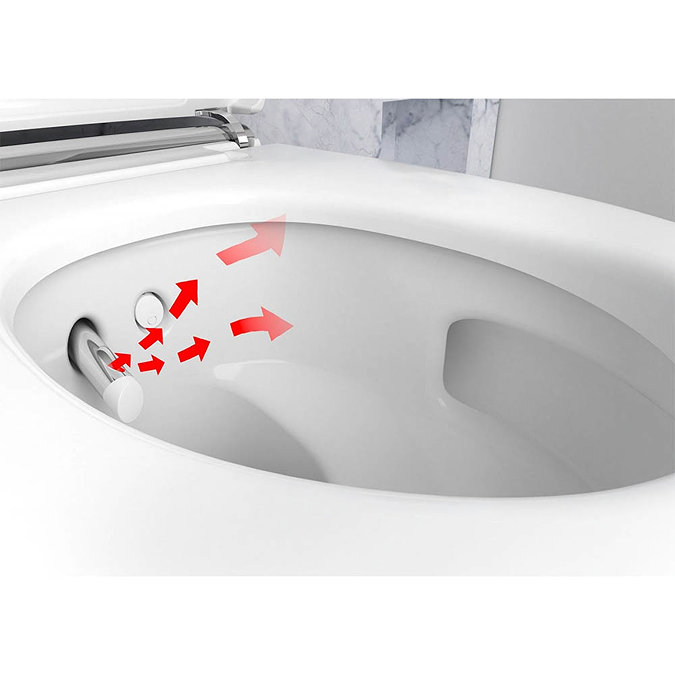 Geberit AquaClean Mera Comfort Rimless Wall Hung Shower WC - Alpine White  In Bathroom Large Image