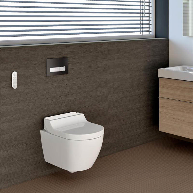 Geberit AquaClean Tuma Shower Soft Close Toilet Seat - Alpine White  additional Large Image