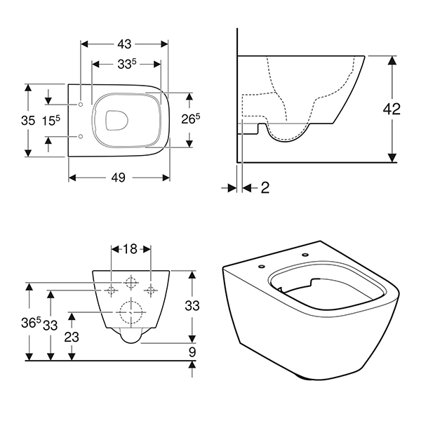 Geberit Compact 4-in-1 Wall-Hung Pack