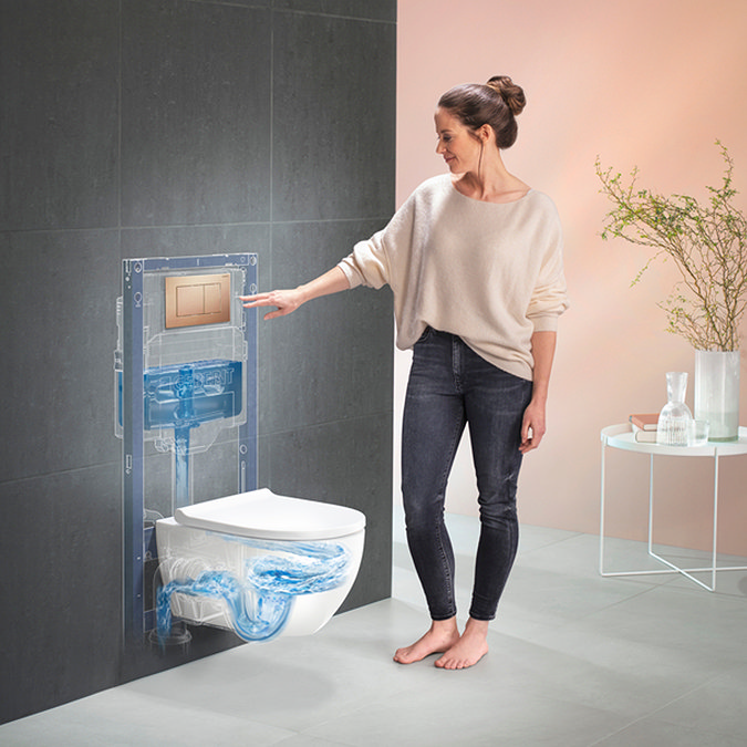 Geberit Duofix 1120mm WC Frame Blue With Sigma 120mm Concealed Cistern