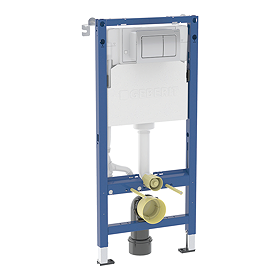 Geberit Duofix Frame 112cm with Alpha Concealed Cistern and Alpha01 Flush Plate 12cm