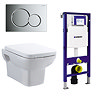Geberit Duofix Wall Frame with Wall Hung Pan & Sigma 01 Flush Plate Large Image