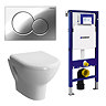 Geberit Duofix Wall Frame with Zentrum Wall Hung Pan & Sigma 01 Flush Plate Large Image