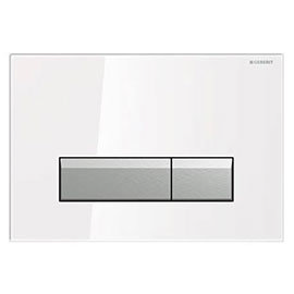 Geberit Sigma40 White Glass DuoFresh Odour Extraction Flush Plate - 115.600.SI.1 Medium Image