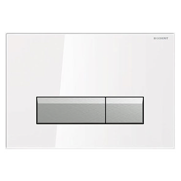 Geberit Sigma40 White Glass DuoFresh Odour Extraction Flush Plate - 115.600.SI.1  Profile Large Imag