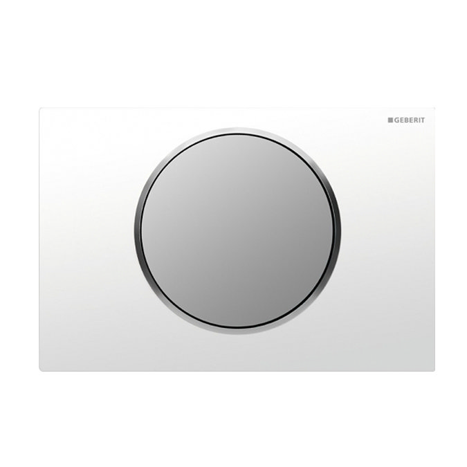 Geberit White + Matt Chrome Sigma 10 Flush Plate for UP320/UP720 Cistern - 115.758.KL.5 Large Image