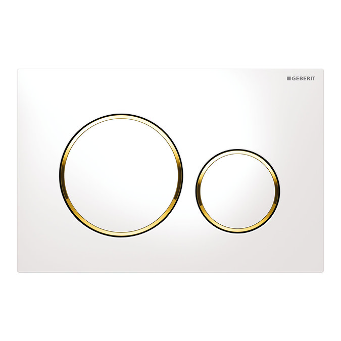 Geberit Sigma 20 White + Gold Flush Plate for UP320/UP720 Cistern - 15.882.KK.1