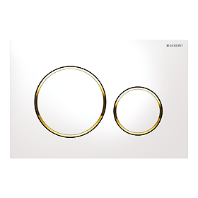 Geberit Sigma 20 White + Gold Flush Plate for UP320/UP720 Cistern - 15.882.KK.1