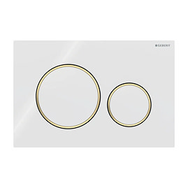 Geberit Sigma 20 White + Gold Flush Plate for UP320/UP720 Cistern - 15.882.KK.1