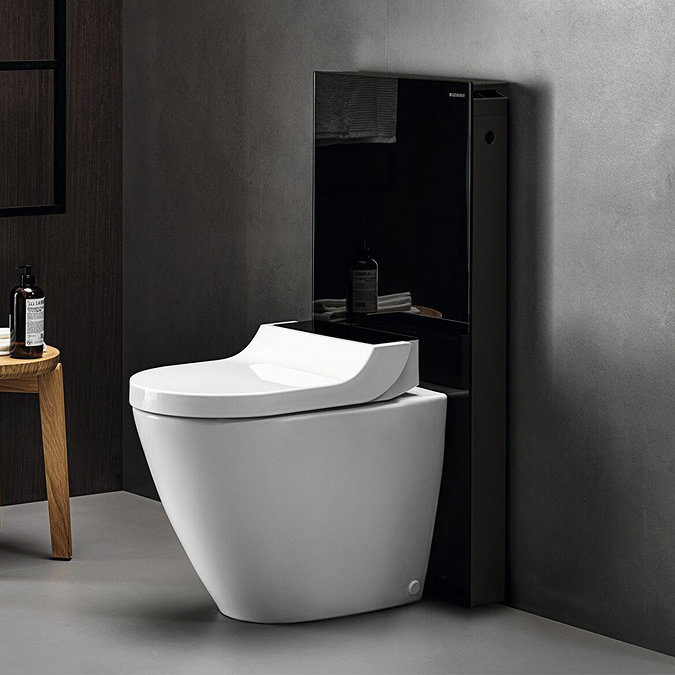 Geberit - Monolith WC Unit & Cistern for Floorstanding WC's - Black/Aluminium Height 1010mm