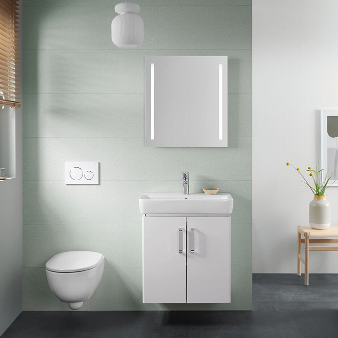 Geberit Rimfree Selnova Semi-Shrouded Grab & Go Wall Hung WC with Soft Close Quick Release Seat