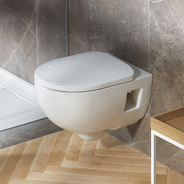 Geberit Rimfree Selnova Semi-Shrouded Grab & Go Wall Hung WC with Soft ...