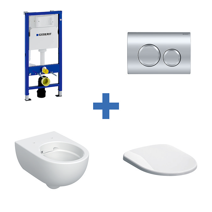 Geberit Selnova Concealed WC Cistern with Wall Hung Frame + Toilet