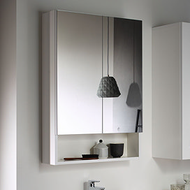 Geberit Selnova Square S 588mm White 2-Door Mirror Cabinet