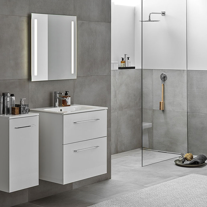 Geberit Selnova Square S 600mm White Wall Hung 2-Drawer Vanity Unit