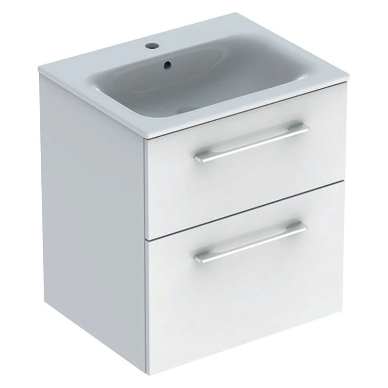 Geberit Selnova Square S 600mm White Wall Hung 2-Drawer Vanity Unit