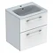 Geberit Selnova Square S 600mm White Wall Hung 2-Drawer Vanity Unit Large Image