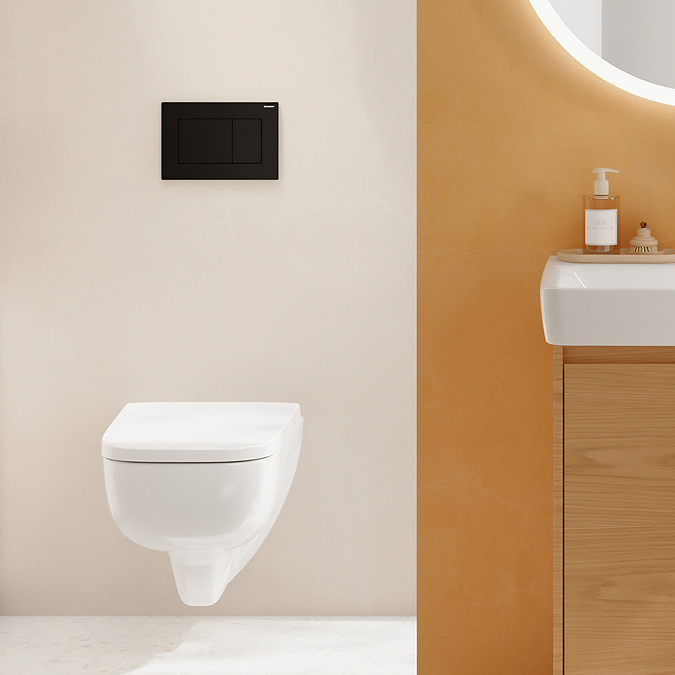 Geberit Sigma01 Square Dual Flush Plate - Black