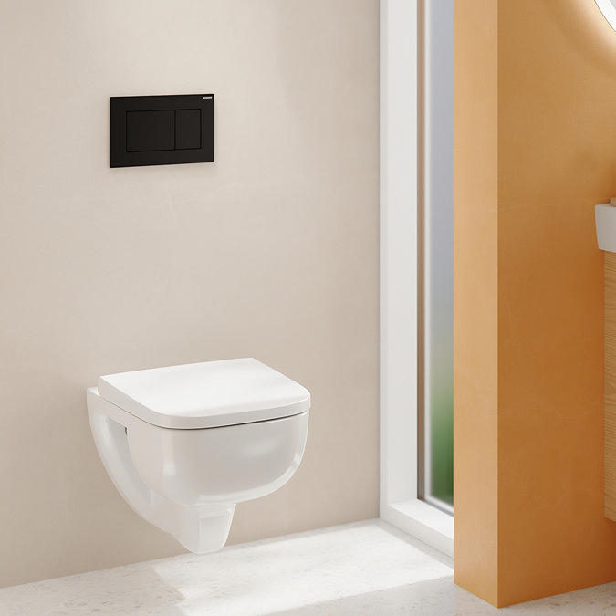 Geberit Sigma01 Square Dual Flush Plate - Black
