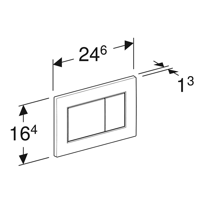 Geberit Sigma01 Square Dual Flush Plate - Black