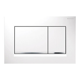 Geberit Sigma30 Dual Flush Plate - White/Gloss Chrome/White - 115.883.KJ.1 Large Image