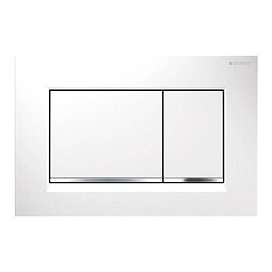 Geberit Sigma30 Dual Flush Plate - White/Gloss Chrome/White - 115.883.KJ.1 Large Image