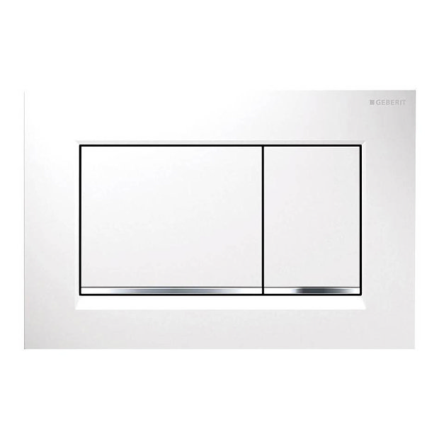 Geberit Sigma30 Dual Flush Plate - White/Gloss Chrome/White - 115.883.KJ.1 Large Image