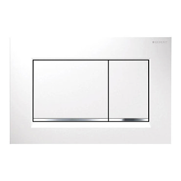 Geberit Sigma30 Dual Flush Plate - White/Gloss Chrome/White - 115.883.KJ.1  Profile Large Image