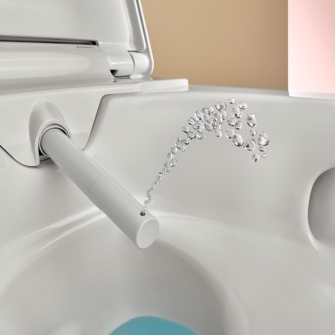 Geberit Smart Japanese Bidet Toilet 4-in-1 Wall-Hung Pack with Chrome Flush