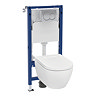Geberit Smart Japanese Bidet Toilet 4-in-1 Wall-Hung Pack with Chrome Flush