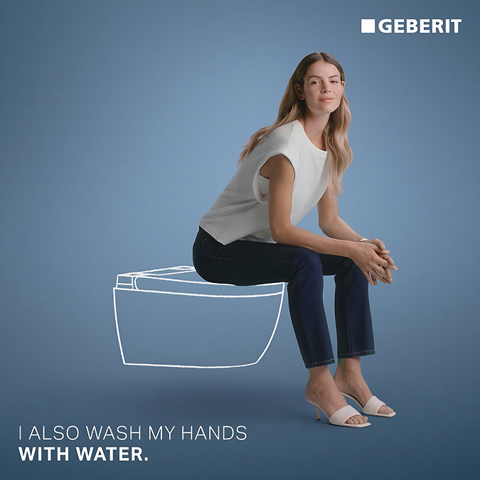Geberit Smart Japanese Bidet Toilet 4-in-1 Wall-Hung Pack with Chrome Flush