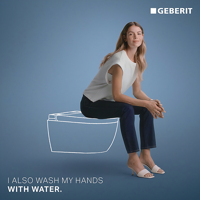 Geberit Smart Japanese Bidet Toilet 4-in-1 Wall-Hung Pack with Black Flush