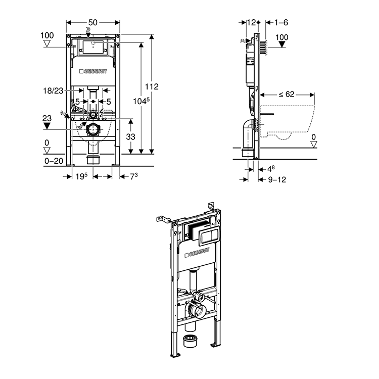 Geberit Smart Japanese Bidet Toilet 4-in-1 Wall-Hung Pack