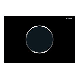 Geberit Sigma10 Black + Gloss Chrome Touchless Automatic Flush for UP320 Cistern