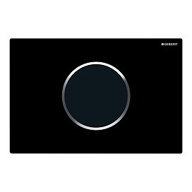 Geberit Sigma10 Black + Gloss Chrome Touchless Automatic Flush for UP320 Cistern