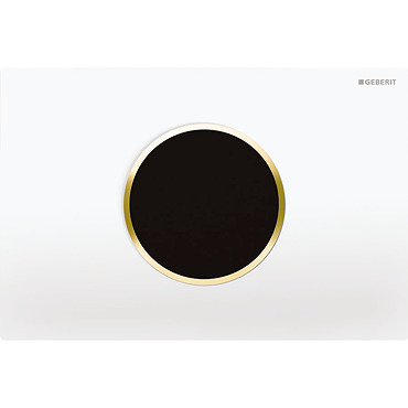 Geberit Sigma10 White + Gold Touchless Automatic Flush for UP320 Cistern