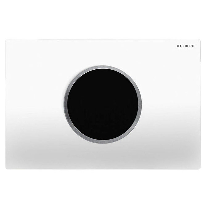 Geberit Sigma10 White + Matt Chrome Touchless Automatic Flush for UP320 Cistern Large Image