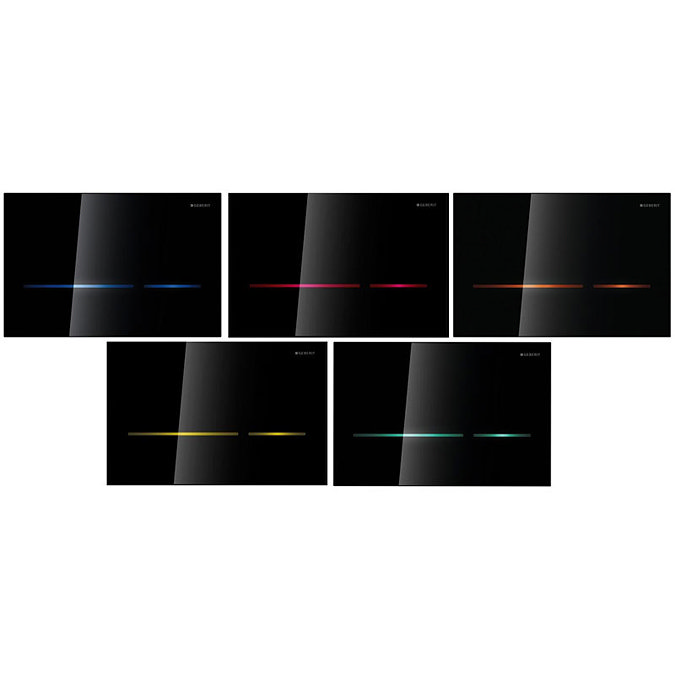 Geberit - Touchless Dual Flush for UP720 Cistern - Sigma80 - Smoked Glass Reflective Feature Large