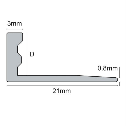 Genesis 10mm Grey PVC Straight Edge Tile Trim