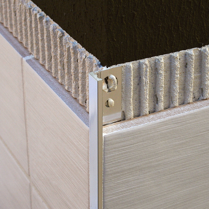 Genesis 10mm Brushed Copper Aluminium Straight Edge Tile Trim Feature Large Image