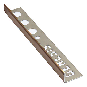 Genesis 10mm Copper Stainless Steel Straight Edge Tile Trim  Profile Large Image