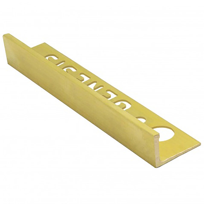 Genesis 10mm Natural Finish Solid Brass Straight Edge Tile Trim
