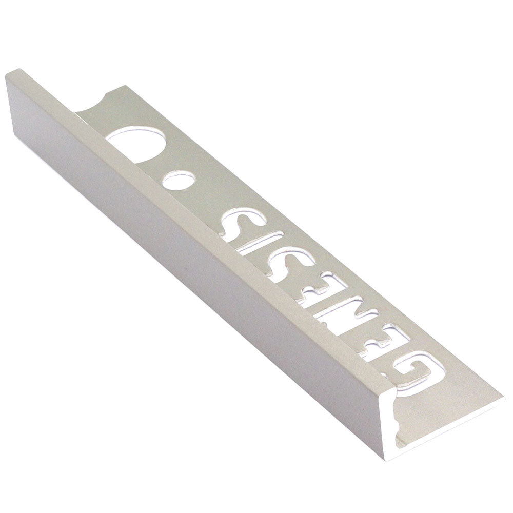 Genesis 10mm Nickel Aluminium Straight Edge Tile Trim