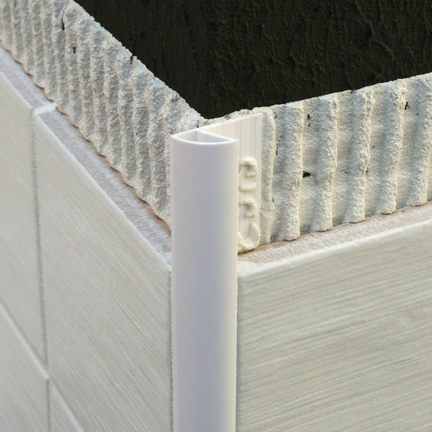 Genesis 10mm Soft Cream PVC Round Edge Regular Tile Trim  Profile Large Image