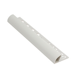 Genesis 10mm Soft Grey PVC Round Edge Regular Tile Trim - 2.5m Length