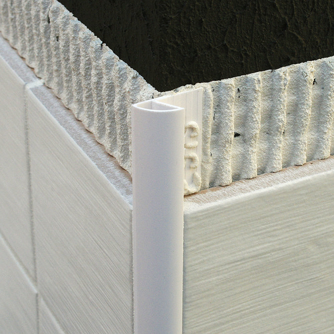Genesis 10mm White PVC Round Edge Regular Tile Trim Profile Large Image