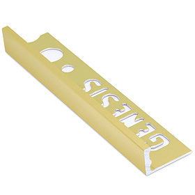 Genesis 12mm Bright Brass Aluminium Straight Edge Tile Trim Large Image