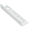Genesis 8mm Matt White Aluminium Straight Edge Tile Trim Large Image